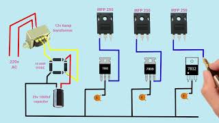 Dc power supply 5 amp  220v ac to 5v 9v 12v Dc [upl. by Yrohcaz]