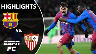 Pedri snags lone goal as Barcelona defeats Sevilla  LaLiga Highlights  ESPN FC [upl. by Jedthus732]