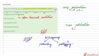 Which of the following features promote the chances of self pollination in plants 1 Bud polli [upl. by Fleur]