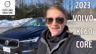 2023 Volvo XC60 B5 Core in Onyx Black Metallic  Walkaround with Heather [upl. by Aydan]