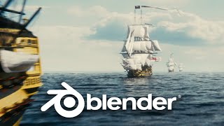 Creating a Napoleonic Era Naval Scene in Blender [upl. by Aelanej]