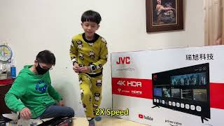 電視吊掛JVC TG50連網電視開箱。How to mount a TV [upl. by Yrehcaz538]