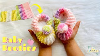 Crochet this Super Easy Baby Booties  Crochet Tutorial [upl. by Ydnak]