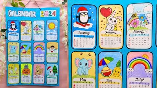 How to make Happy New Year 2024 CalendarDIY Paper CalendarCute Wall Calendar 2024 [upl. by Payton]