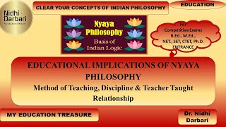 Dr Nidhi Darbari EDUCATIONAL IMPLICATIONS OF NYAYA PHILOSOPHY Method of Teaching Discipline [upl. by Dennison]