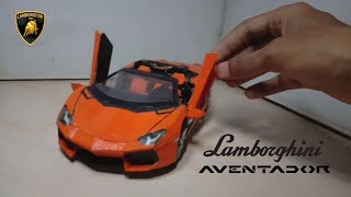 How to make Car from cardboardLamborghini Aventador Roadsterwoodcarvinglamborghini woodenlambo [upl. by Woodrow]