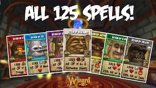 Wizard101  ALL 7 NEW LEVEL 125 SPELL ANIMATIONS  DOUBLE EFFECTS INCLUDED  EMPYREA SPELLS [upl. by Ynittirb]