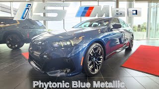 FIRST LOOK 2024 BMW i5 M60 Phytonic Blue Metallic on SilverstoneAtlas Grey Merino Leather [upl. by Ahsii125]