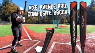 Hitting with the 2022 AXE AVENGE PRO composite  BBCOR Baseball Bat Review [upl. by Eiramana691]