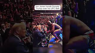 Jon Jones Hands Donald Trump the UFC Belt Iconic UFC 309 Moment [upl. by Cirle]