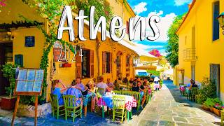 Athens Greece walking tour 4k Syntagma Plaka Monastiraki [upl. by Ezra]