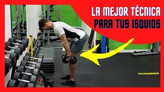 ¿Cómo Hacer PESO MUERTO con MANCUERNAS 💪 para FEMORAL y GLÚTEOS 🏋️‍♀️ técnica CORRECTA ✅ [upl. by Ecital]