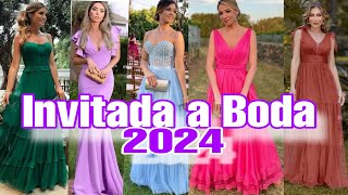 HERMOSOS VESTIDOS PARA INVITADAS A BODA CON DISEÑOS ELEGANTES Y COLORES ADECUADOS PARA BODAS 2024 [upl. by Pet123]