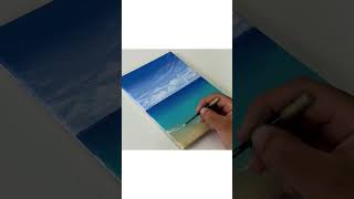 Gouache drawing for beginners OceanscapeSeascape Drawing [upl. by Nylirehc]