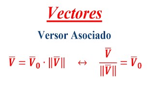 Vectores  Versor Unitario o Asociado ¿Qué es ¿Cómo obtenerlo [upl. by Arrac]