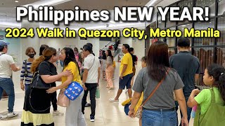 PILIPPINES New Years Day 2024 in Araneta City Quezon City  Night Walk in Metro Manila [upl. by Dnomrej985]