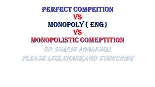 PERFECT COMPETITION VS MONOPOLY VS MONOPOLISTIC COMPETITION ENGLISH [upl. by Novick163]