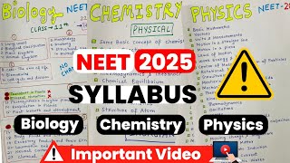 Neet 2025 Syllabus  Latest Neet Syllabus 2025  Physics Chemistry and Biology updated syallbus [upl. by Suidualc410]