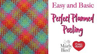 Crochet Planned Pooling Made Easy with Moss Stitch New Yarn by Red Heart Right Handed [upl. by Cynthia]