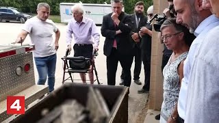 Family exhumes remains finds Clinton Township cemetery reburied debris pieces of casket [upl. by Nahtannoj]