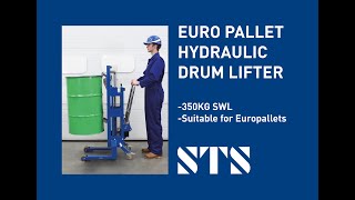 Euro Pallet Hydraulic Drum Lifter Model DTP06R500 2022 Model [upl. by Ardnuhs379]