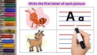 Learn Letters with Fun Write the First Letter of Each Picture  Kids Educational Activity A to H [upl. by Giverin305]