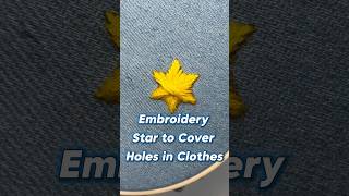 Embroidery Star to Cover Holes in Clothes embroidery sewing [upl. by Gustafson77]