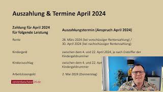 Mehr Geld im April 2024 Wann wichtige Sozialleistungen im April 2024 gezahlt werden müssen [upl. by Francesca]