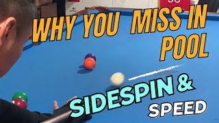 WHY WE ALWAYS MISS POCKETING THE BALL IN POOL  THE SIDESPIN AND BALL SPEED EXPLANATION [upl. by Leizo]