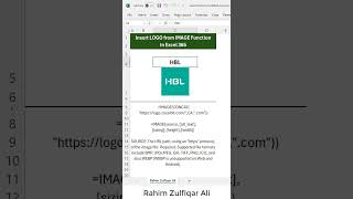 Insert LOGO from IMAGE Function in MS Excel 365 shorts [upl. by Ellehcyt369]