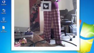 Demonstration Kinect Glyph Tracking using Aforge GRATF [upl. by Ahsinra]