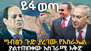 ግብጽን ጉድ የሰራው የእስራኤል ያልተጠበቀው አስገራሚ እቅድ [upl. by Refinnaj]