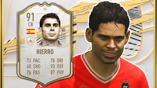 FIFA 21 Prime Hierro Review  91 Prime Icon SBC Hierro Player Review  Fernando Hierro FIFA 21 [upl. by Aneertak29]