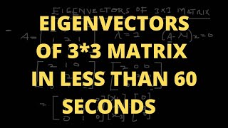 Egs EVERY STUDENT MUST KNOW THIS SECRET TRICK BEFORE EXAMS Find Eigenvectors of 3x3 Matrix knust [upl. by Magdalen]