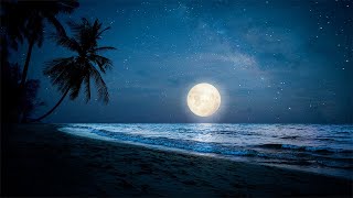 Relaxing Music with Ocean Waves at Night Beautiful Piano Sleep Music Meditation Stress Relief [upl. by Ergener]