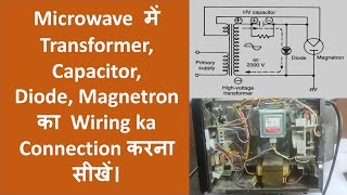 microwave fan capacitor magnetron transformer wiring diagram connection training repairing [upl. by Elora]