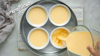 3 Ingredient Keto Custard  Very Easy and Delicious Dessert [upl. by Sirred]