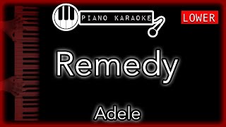 Remedy LOWER 3  Adele  Piano Karaoke Instrumental [upl. by Eahsram]