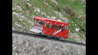 60SSB Standseilbahn Mülenen  Schwandegg  Niesen Kulm [upl. by Tserrof100]