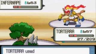 Pokemon Pearl  Infernape Vs Torterra [upl. by Catima702]