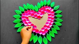 Easy heart shape wall hanging craft idea  Wall decoration idea [upl. by Balcer]