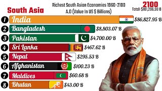 Richest Southasia Economies 19602100 AD GDP Nominal US  Billions [upl. by Ennahgiel]