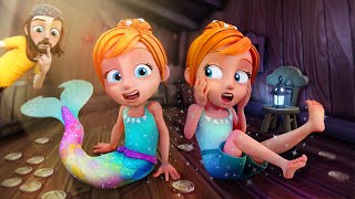 ADLEYS TWiN MERMAiD Melody the Lost Mermaid of pirate island is back as a Real Kid new 3D cartoon [upl. by Engenia]