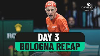 Day 3 Bologna Recap  Davis Cup 2024 Finals Group Stage [upl. by Anoel]