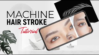 MACHINE HAIR STROKE Brows Tutorial  Step by Step Tips and Tricks [upl. by Dickie]