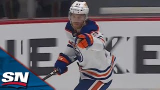 Oilers Connor McDavid Is First to 40 Goals With A Smooth Breakaway Finish [upl. by Adnilev900]