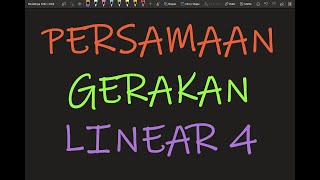 Fizik Tingkatan 4 Bab 2 KBSM Persamaan Gerakan Linear  Rumusan [upl. by Eichman]