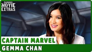 CAPTAIN MARVEL  Onset Interview with Gemma Chan quotMinnErvaquot [upl. by Hatch]