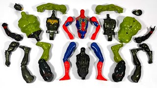 AVENGERS TOYS ASSEMBLEUnboxingAction figureBlack SpiderMan Red Spider Hulk Batman Superhero [upl. by Ikim]