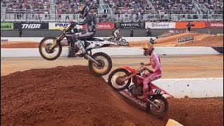 Ken Roczen vs Jett Lawrence SMX RD1 [upl. by Avraham551]